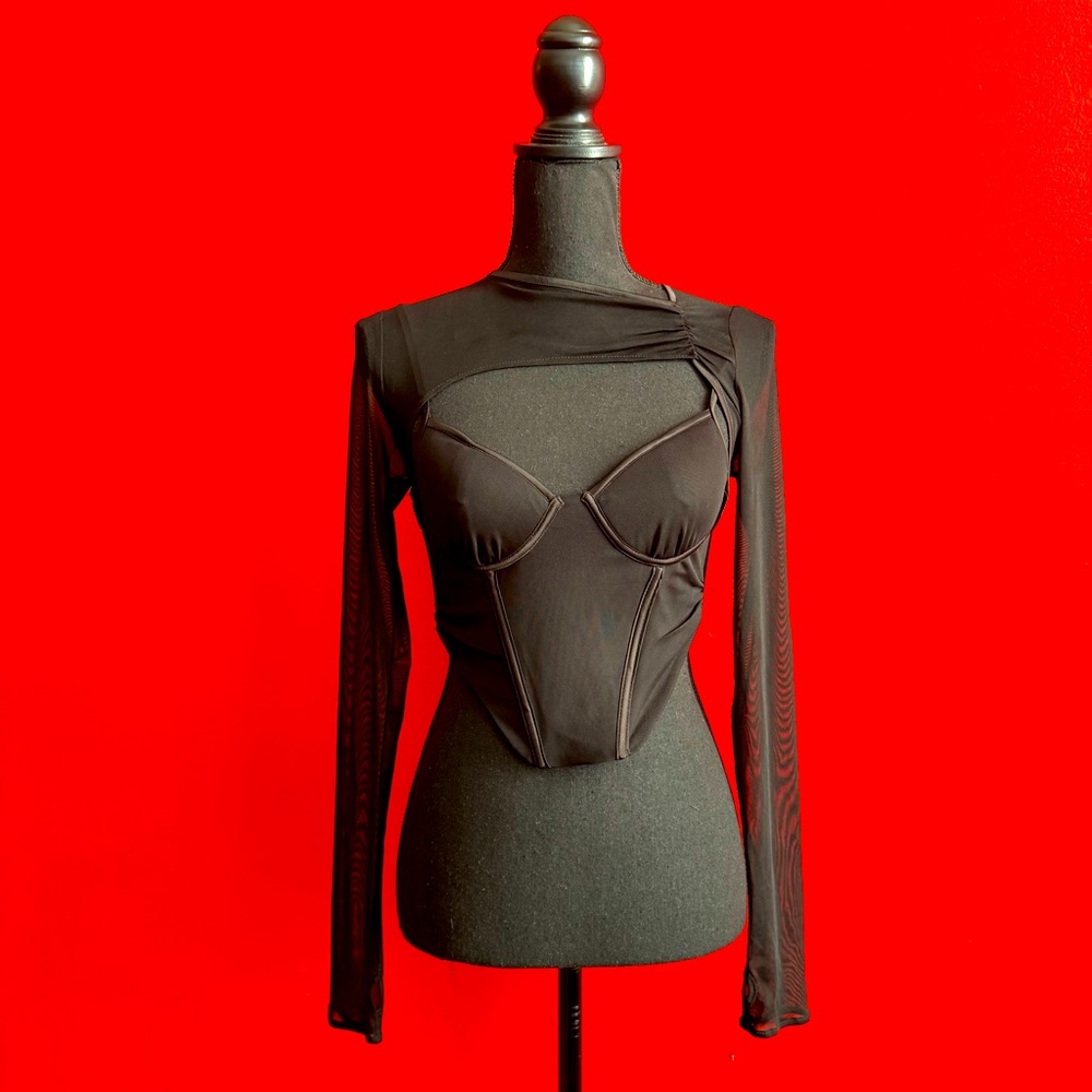 🖤 Leau Corset Bustier Mesh Top XS